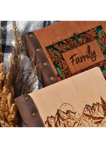 Альбом из дерева / фотоальбом на подарок / 23x23 см. крафтбук "Family" света, BROWN Your Magnets (367581399)