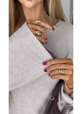 Сіро-бежева вечірня жіноча сукня довжини міні з ангори MonCher