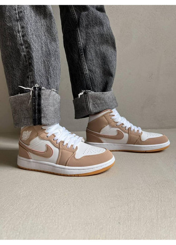 КРОСІВКИ ЖІНОЧІ NIKE AIR JORDAN 1 RETRO BEIGE НАЙК АІР ДЖОРДАН No Brand бежеві демісезони (368868683)