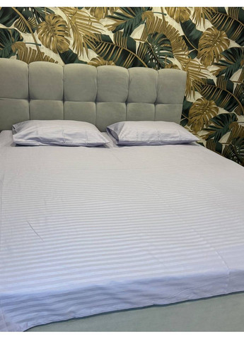 Комплект постільної білизни двоспальний No Brand сірий страйп (370864753)