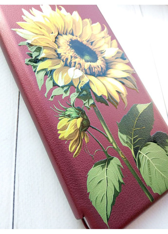 Чохол-книжка з малюнком для Samsung Galaxy A54 5G (A546) Бордовий Соняшник (принт 274) Creative (355396231)