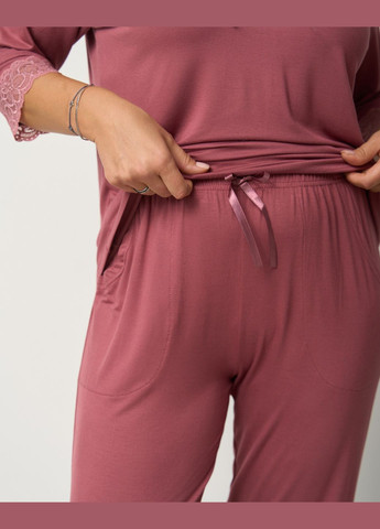 Бордова батальний однотонний комплект із штанами Nicoletta