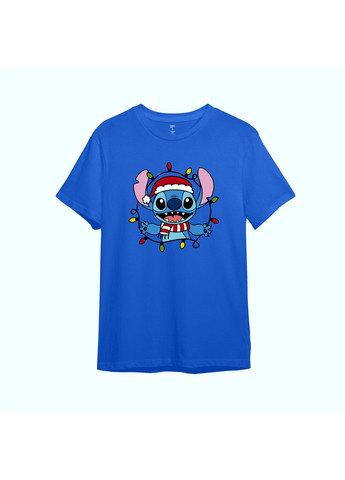 Синяя демисезонная детская футболка с принтом "рождественский инопланетянин". ститч (10254206514) ТiШОТКА