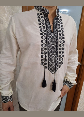 Белая мужская вышиванка звездопад белая ESQ (308796436)