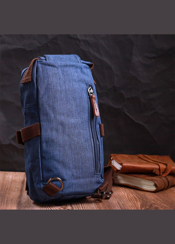 Сумка слінг чоловіча через плече із щільного текстилю синя 22190 Vintage (362418041)