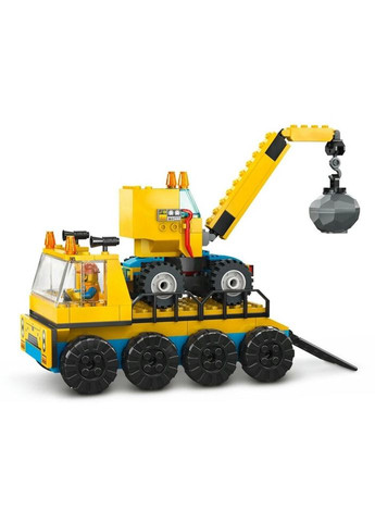 Конструктор City Будівельна вантажівка та кулястий кран-таран 235 деталей (60391) Lego (281425509)