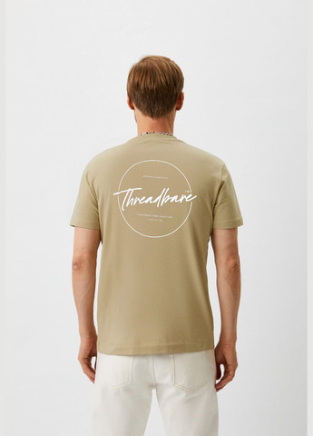 Бежевая футболка с принтом Threadbare