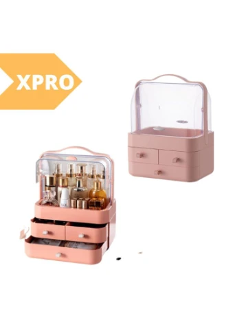 Великий кейс для організації косметики YM206-2 Three Drawers на 4 секції Рожевий (MER-14973_630) XPRO (392926648)