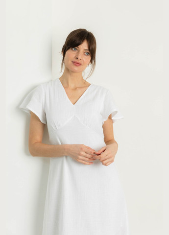 Белое повседневный платье ST-Seventeen однотонное