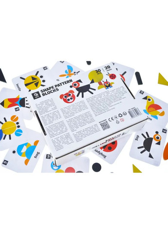 Настольная развивающая игра Мозаика деревянная 30 элементов в ассортименте QB700-005 qbee Дер9152 (370653706)