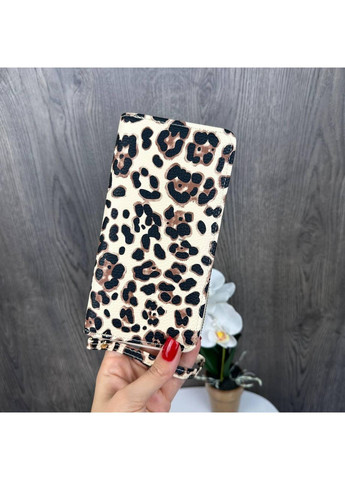 Жіночий гаманець клатч на блискавці екошкіра леопард бежевий No Brand (351536644)