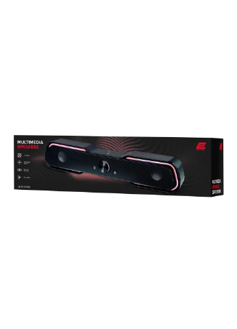Акустична система (саундбар) PCS101 RGB, 2.0, USB, Black 2E (314931928)