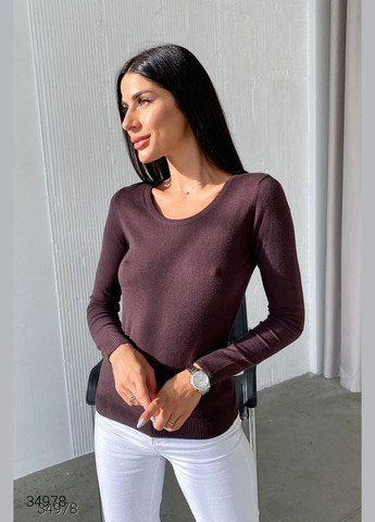 Коричневый демисезонный джемпер с круглым вырезом джемпер Liton