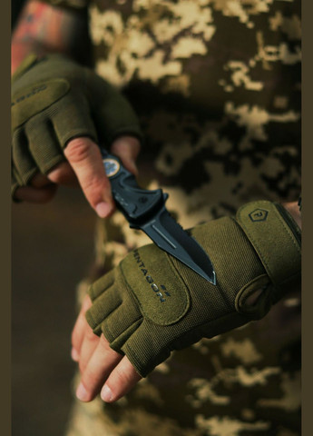 Рукавиці тактичні безпалі Pentagon Duty Mechanic 1/2 Gloves, Olive, S No Brand (315439035)