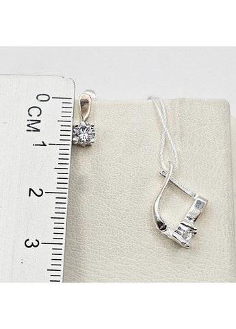 Сережки срібні з кубічним цирконієм і золотими пластинами 2,08 г No Brand (369737015)