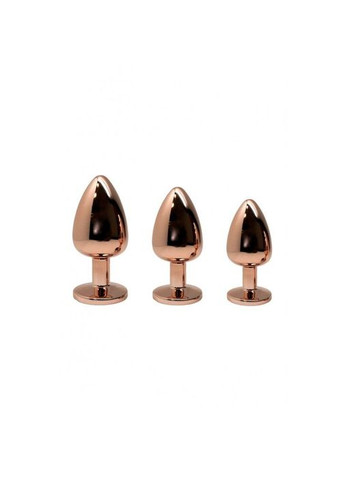 Металлическая анальная пробка Tralalo Rose Gold Plug Size L, диаметр 4 см, длина 9 см Wooomy (297572592)