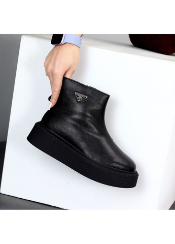 Зимние 264 ботинки зимние черные кожаные Hengji