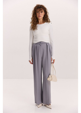 Кроп-топ с длинными рукавами с вырезом для пальца и фигурным низом Arjen (354647048)