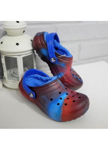 Красные детские кроксы утепленные classic clog Crocs