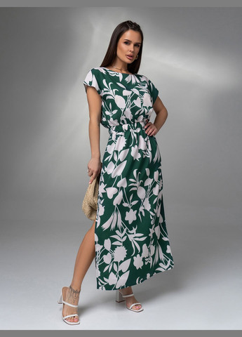 Зеленое повседневный платья ISSA PLUS с цветочным принтом