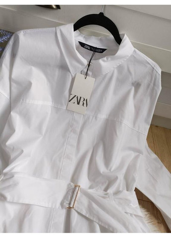 Поплінова сорочка-сафарі з ременем Zara (360895093)