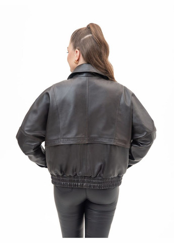 Коричневая демисезонная женская кожаная куртка весна Fabio Monti