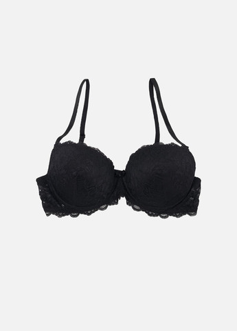 Чорний жіночий класичний бюстгальтер колір чорний цб-00257967 Lintex мереживо