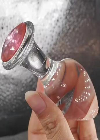 Анальна пробка із кристалом скляна, Пробка для анальної стимуляції, Прозора втулка з каменем S No Brand (362571366)