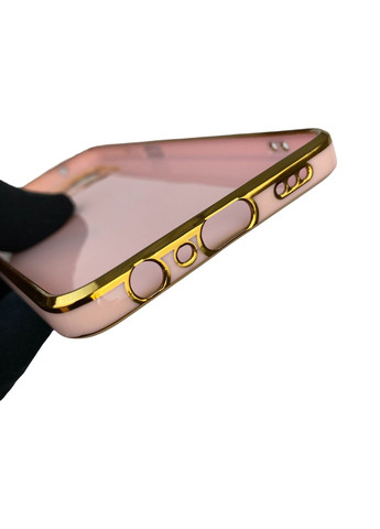 Чохол для Reno 7 4G з кільцем-підставкою із золотою окантовкою на оппо рено 7 пудровий gs1 Oppo (366234501)