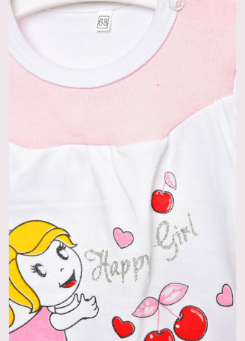 Світло-рожевий літній костюм дитячий для дівчинки світло-рожевого кольору з шортами Let's Shop