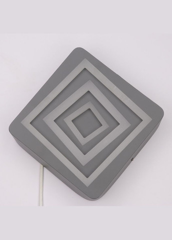 Сучасний квадратний світильник стельовий LED для кімнати кухні ванної 25474 Сірий 5х24х24 см. Sunnysky (364489984)