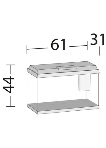 Акваріум прямий Primo 70 LED чорний 61x44x31см 70 л Juwel (355253498)