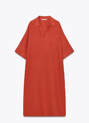 Світло-червона сукня Zara однотонна