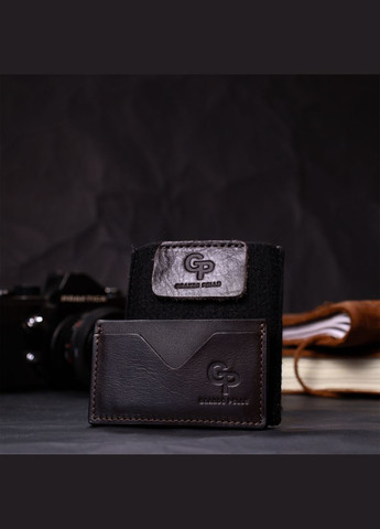 Компактный кард-кейс из натуральной кожи 11629 Коричневый Grande Pelle (331913512)