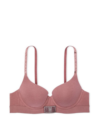 Коричневый демисезонный комплект белья (лиф+трусики шортики) logo shine patch Victoria's Secret