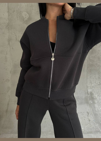 Женский теплый качественный спортивный костюм: кофта бомбер на молнии и брюки палаццо со стрелками с утеплением No Brand (316094551)