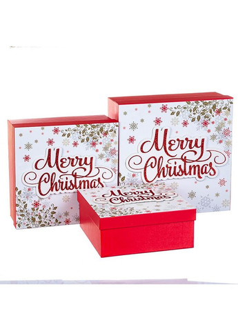 Набір з 3 коробок Merry Christmas, білий, 28х28х12 No Brand (365758823)
