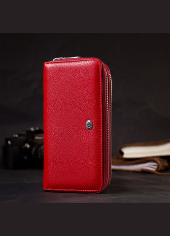 Яркий женский кошелек-клатч с двумя отделениями на молниях 18,5х9,5х4 см 19430 st leather (329198069)