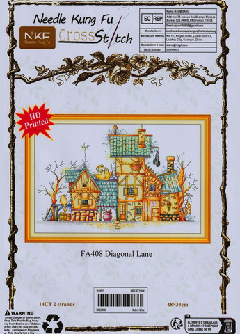 Набір для вишивання за нанесеною на канву схемою "Diagonal Lane".AIDA 14CT printed, 48*33 см Joy Sunday (313613317)