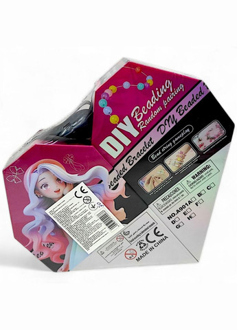 Набір аксесуарів "Сумочка Серце", металеві та пластикові намистини, браслет MIC (315423165)