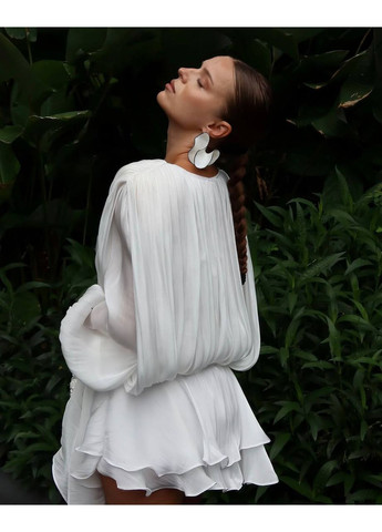 Молочное праздничный, кэжуал женское платье No Brand однотонное