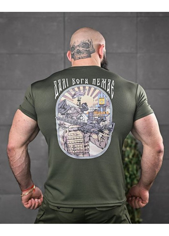 Тактическая мужская футболка Дальше Бога Нет олива No Brand (355464310)