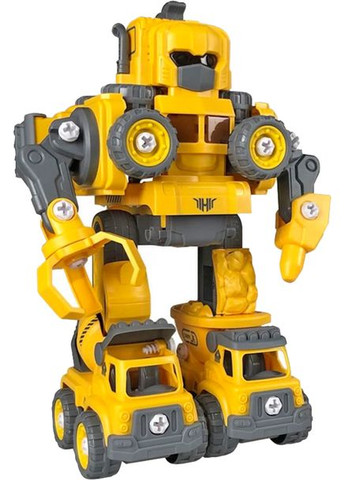 Робот-трансформер из машинок – набор строительной техники 5 в 1 с отверткой. No Brand (363042287)