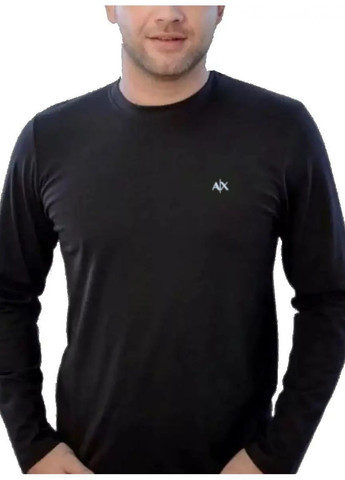 Черный демисезонный повседневный, кэжуал лонгслив Armani Exchange