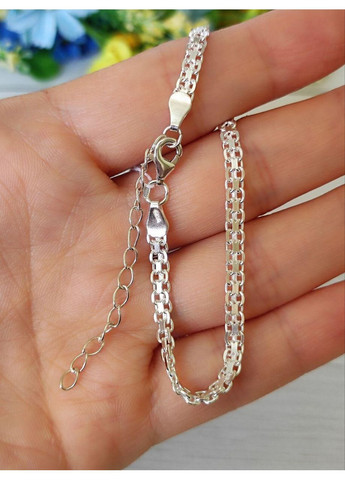 Серебряный браслет женский бисмарк плоский No Brand (364965182)