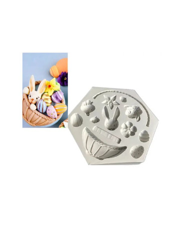Силіконова форма для Великодня 103 на 120 мм сірий Jannet молди (351480478)