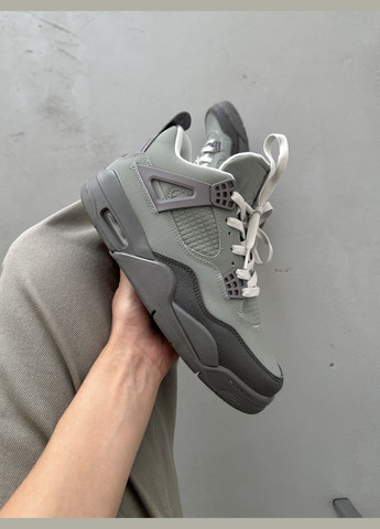 Серые демисезонные кроссовки мужские и женские nike air jordan 4 retro grey | найк аир джордан 4 серые No Brand