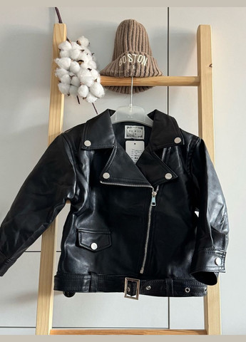 Черная демисезонная косуха детская цвет черный 10730 No Brand