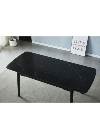 Стіл BERLIN CERAMIC 140(180)*80 чорний мат/чорний каркас Intarsio (386145456)