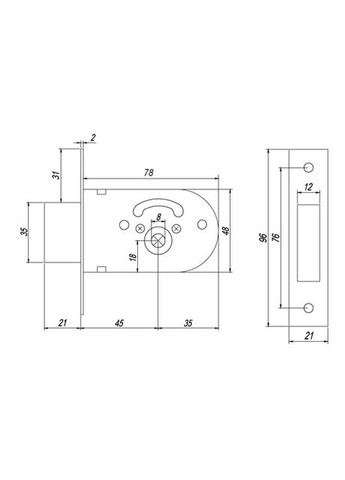 Замок врізний 89-К Apecs (361150995)